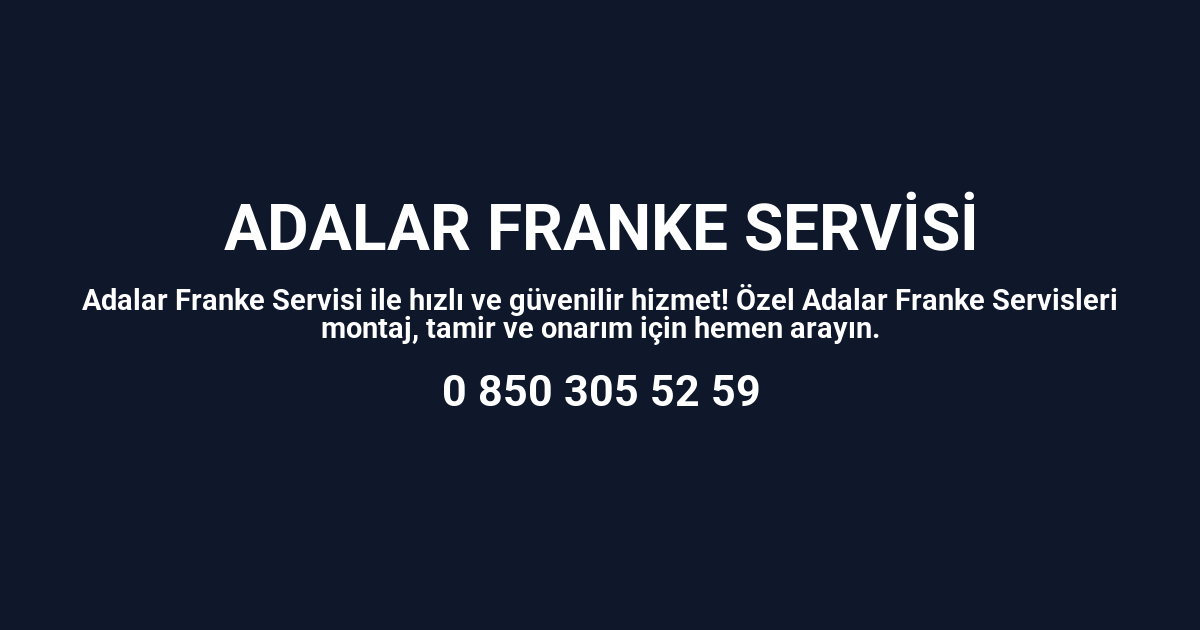 Adalar Franke Servisi